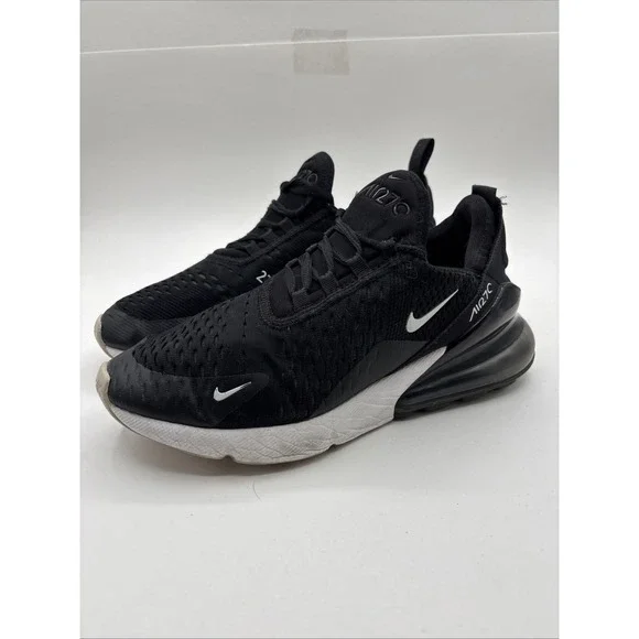 Nike Air Max 270 (GS) Black Running Shoes 943345-001 Size 7Y W 5.5 - Picture 1 of 11